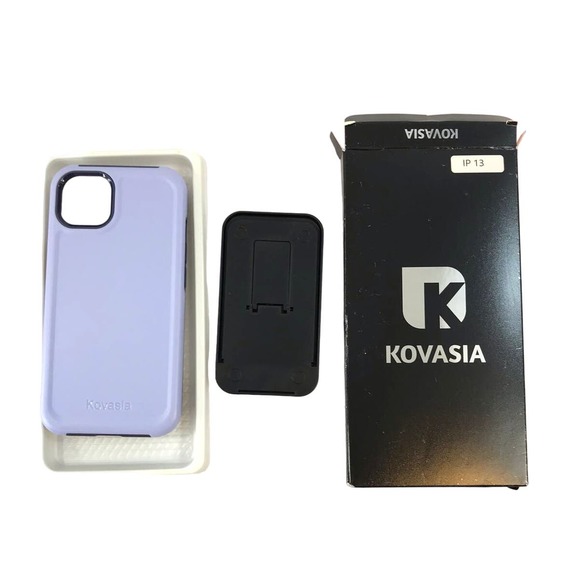 Kovasia iPhone 14 or 13 Case Heavy Duty Protection Slim Fit Purple with Stand - Picture 1 of 9